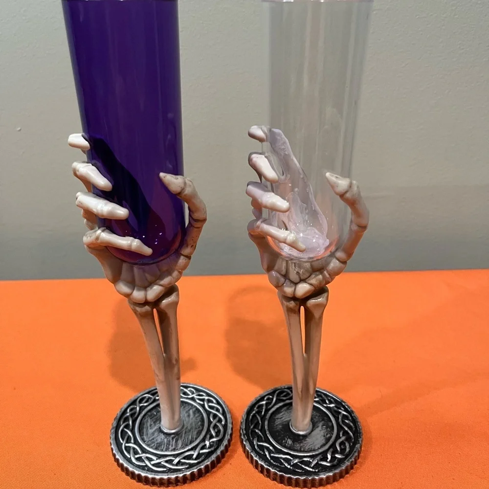 6/$25 Skeleton Hand Wine Glasses plastic - Picture 1 of 8